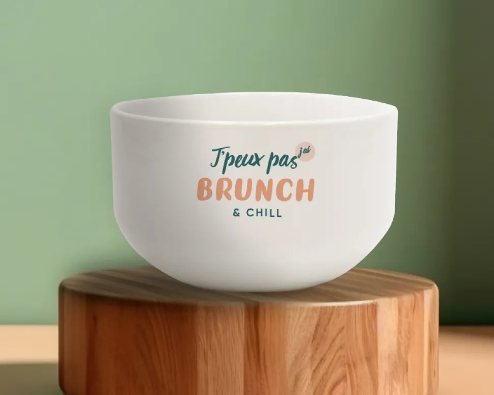 Grand bol personnalisé - J'peux pas, j'ai...