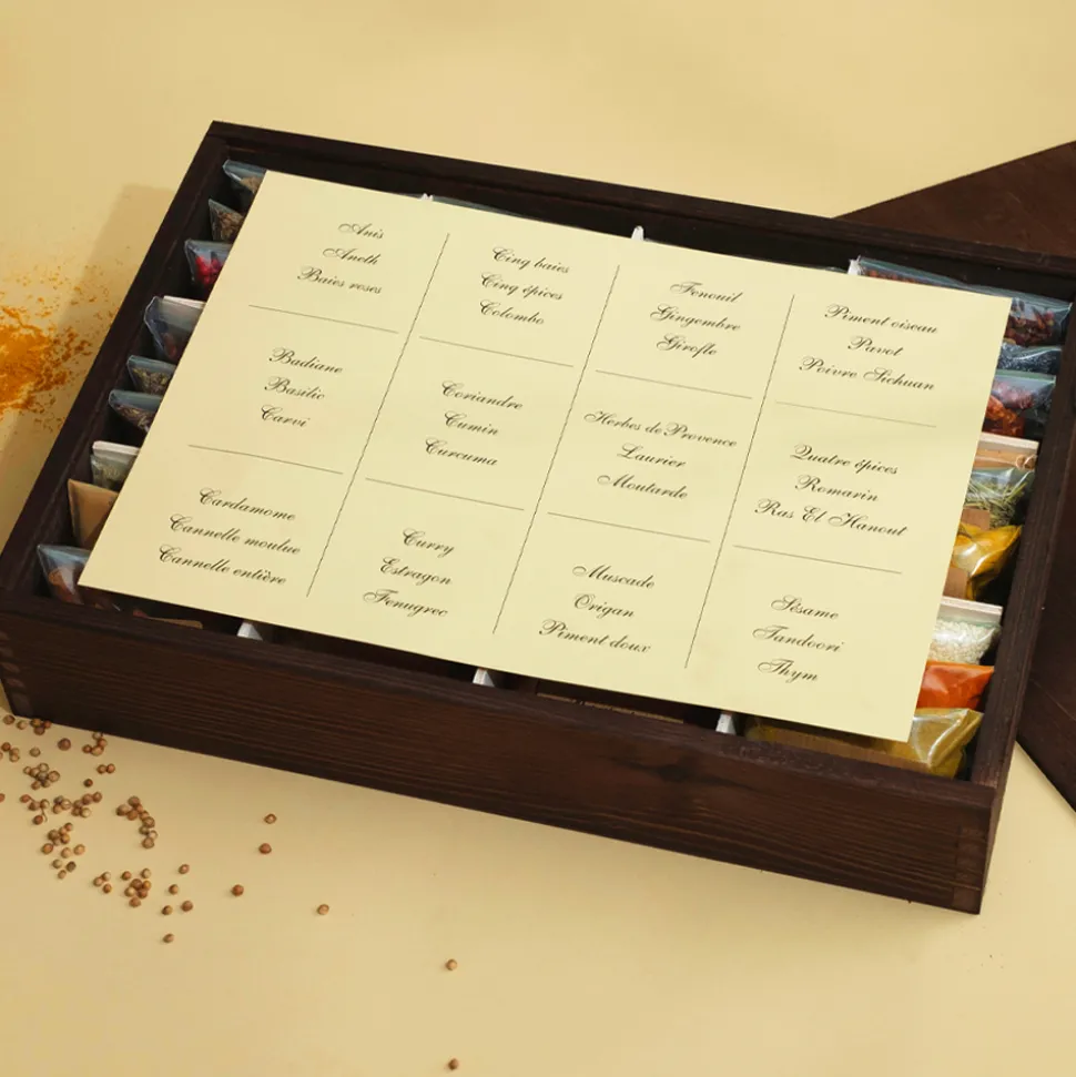 Grand coffret 36 épices personnalisé - Papa et ses petits coeurs