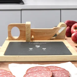 Guillotine à saucisson personnalisée - Papa et ses petits coeurs