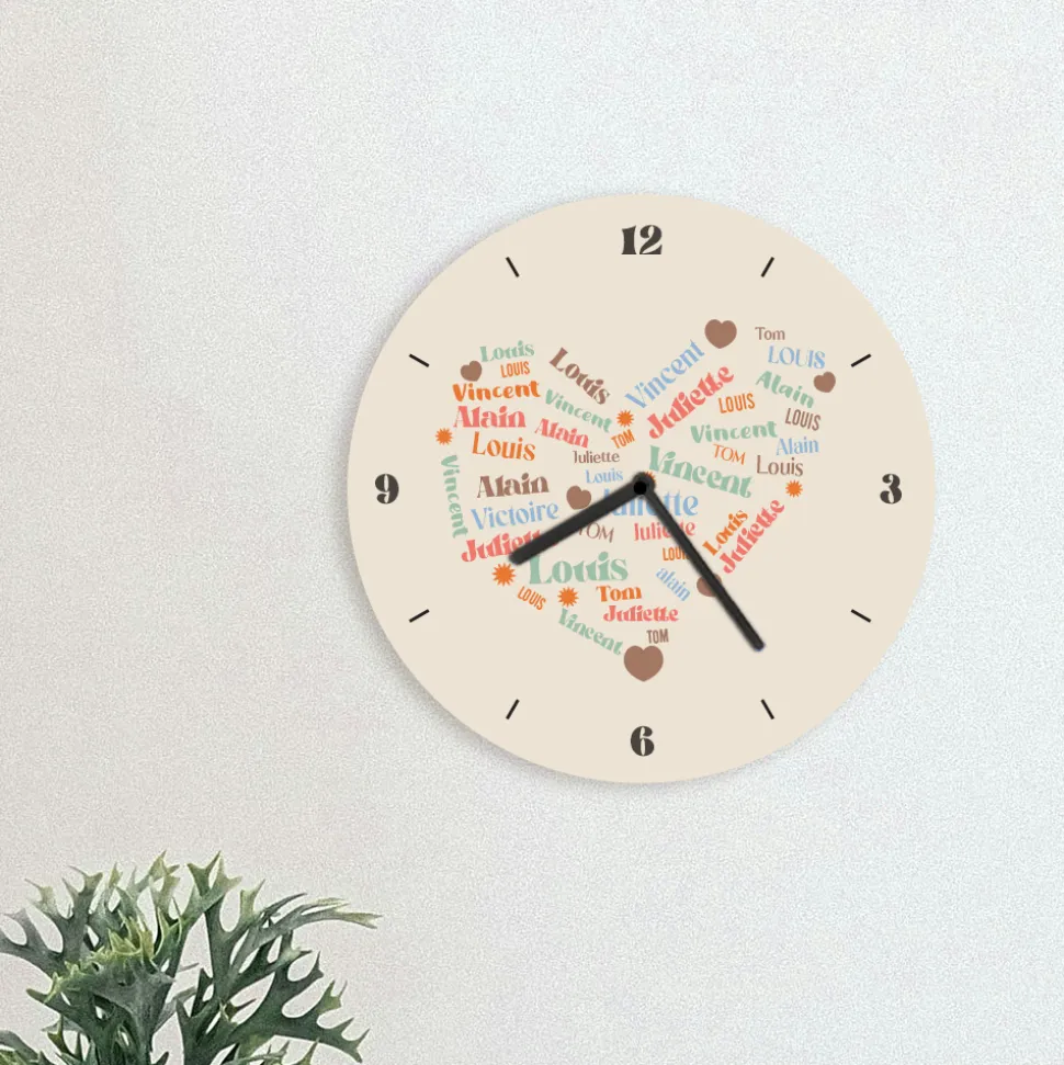 Horloge Coeur Famille
