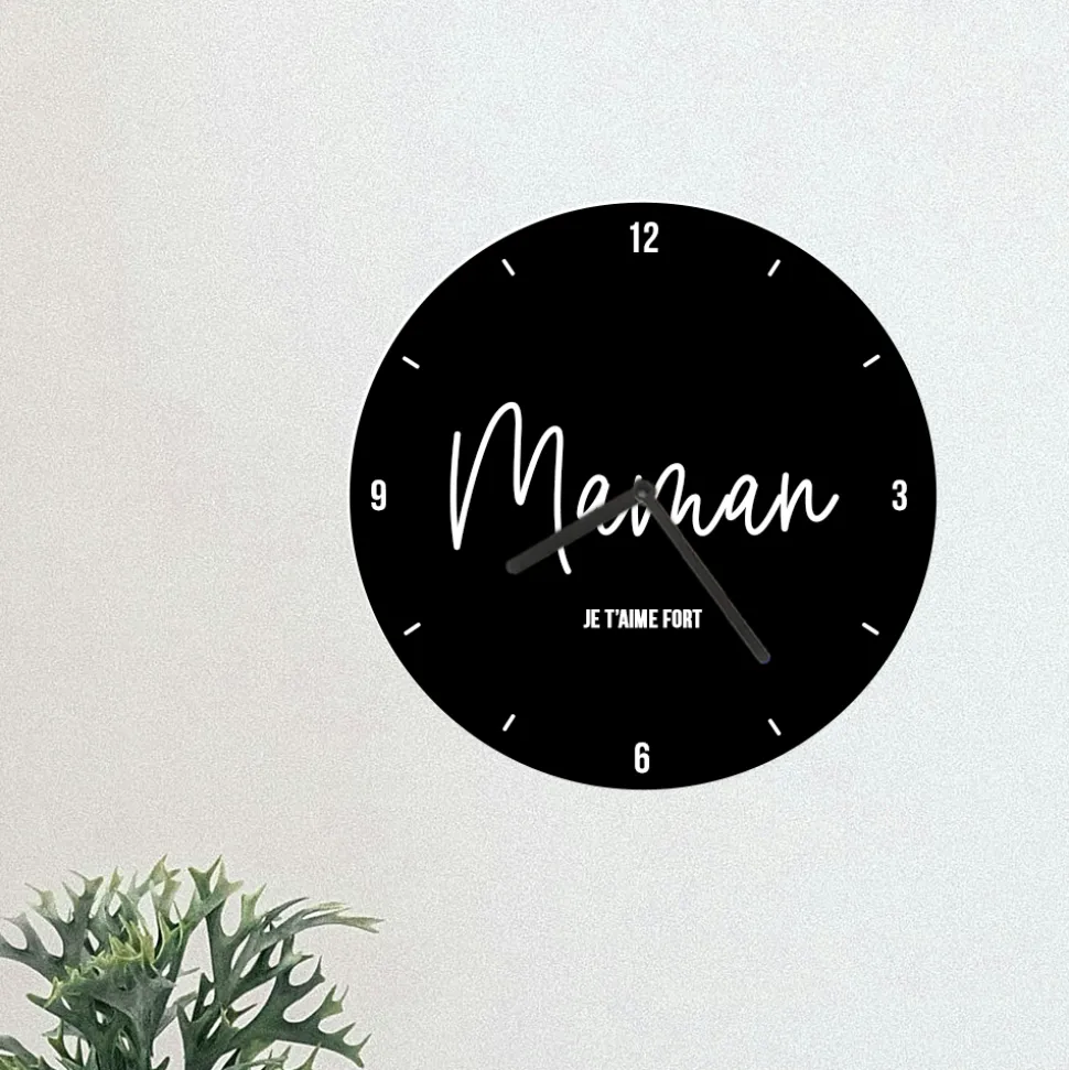 Horloge Personnalisable - Message minimaliste
