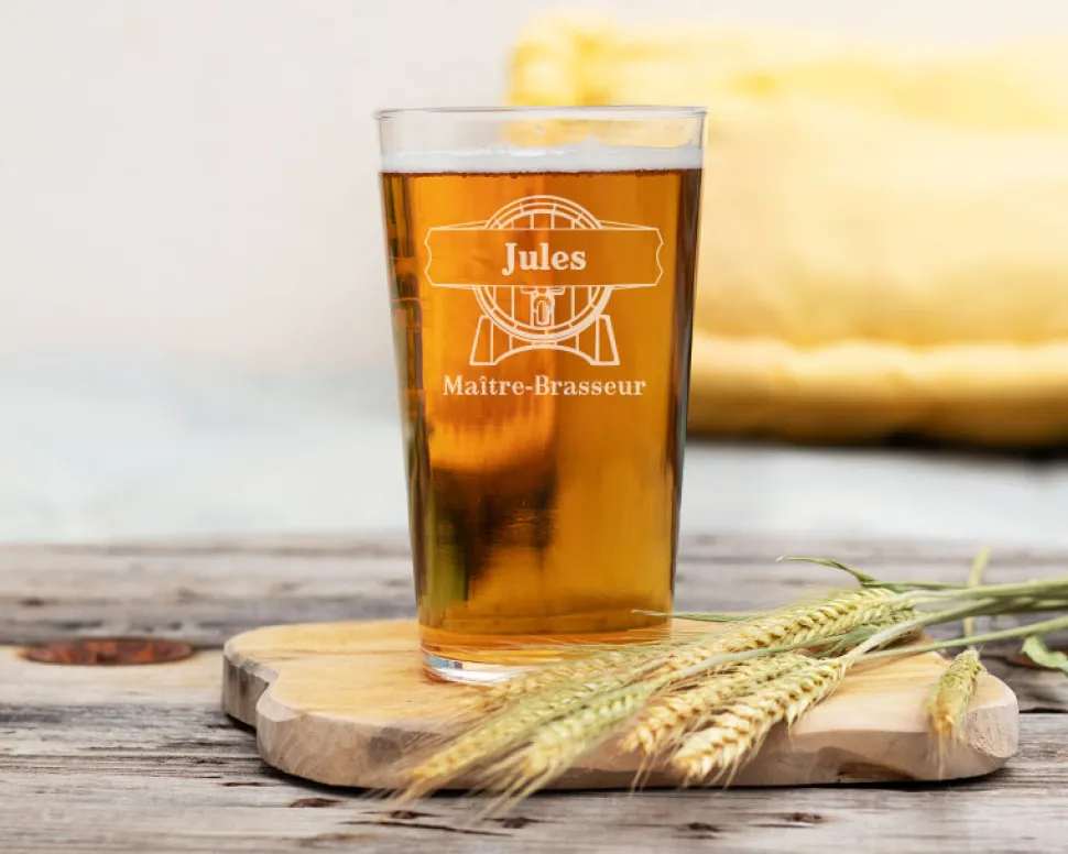 Kit d'initiation au brassage de bière et son verre à bière personnalisé