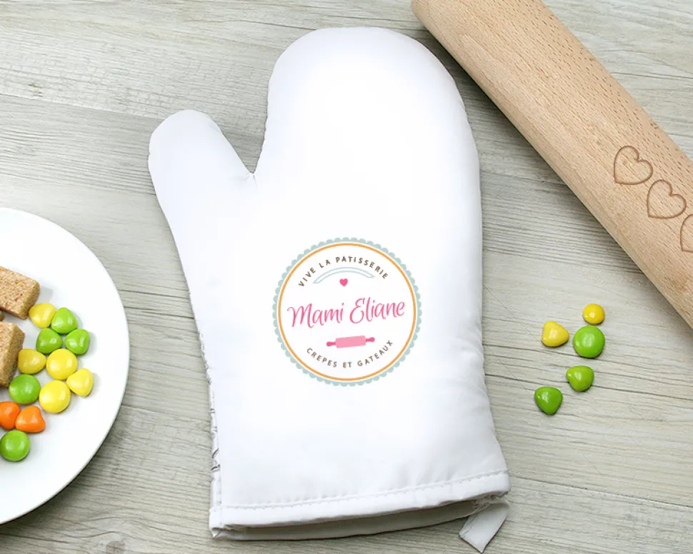 Kit pâtisserie - Rouleau à pâtisserie, gant de cuisine et tablier personnalisables