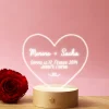 Lampe 3D personnalisée - Coeur