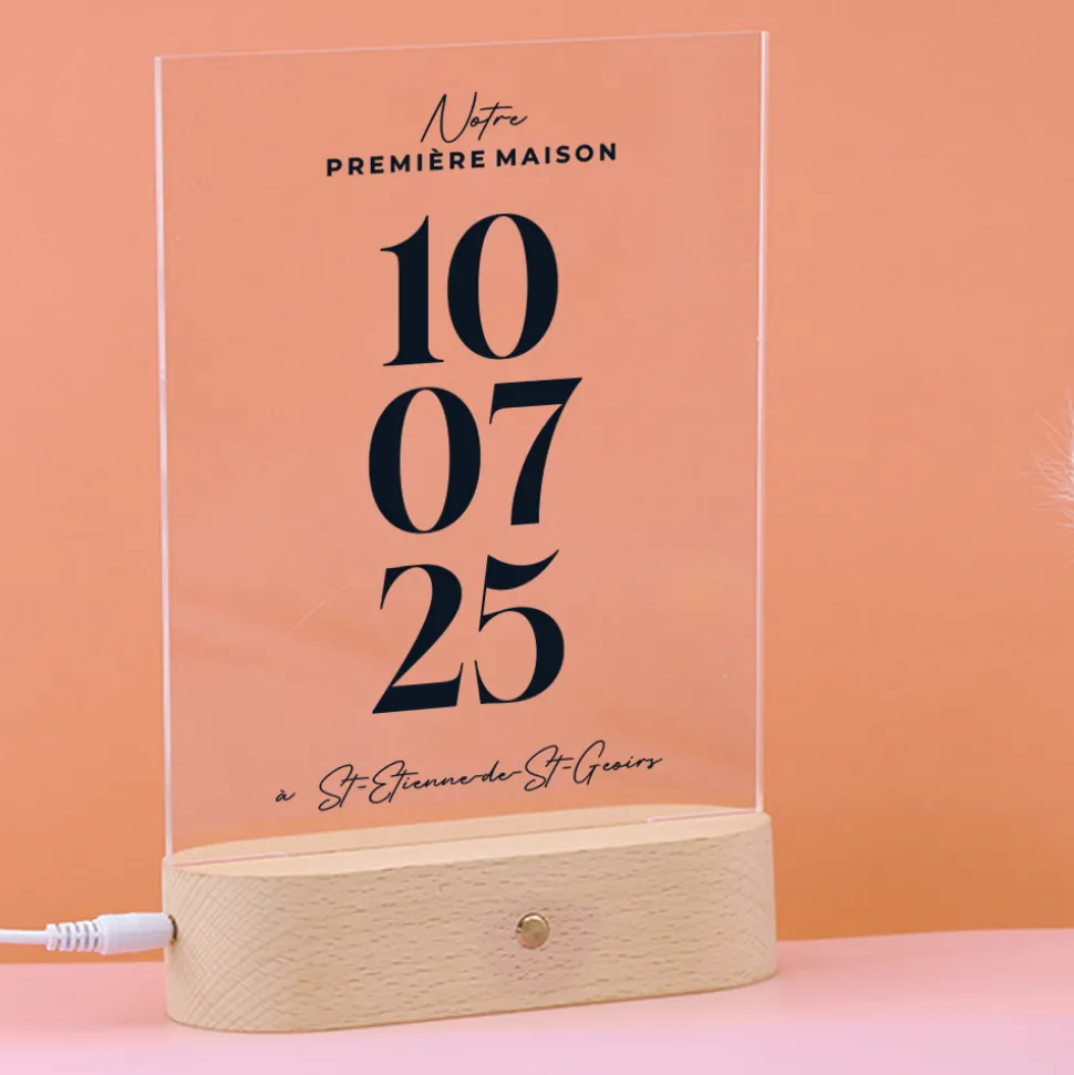 Lampe 3D personnalisée - Date Marquante