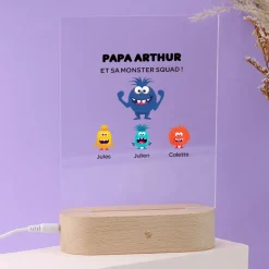 Lampe 3D personnalisée - Famille Monstres