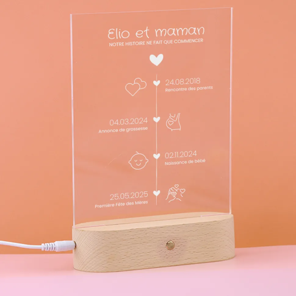 Lampe 3D personnalisée - Ligne de Vie