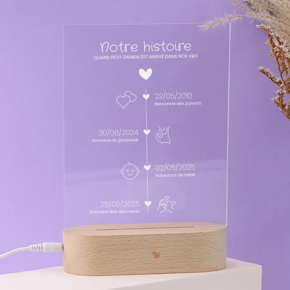 Lampe 3D personnalisée - Ligne de Vie