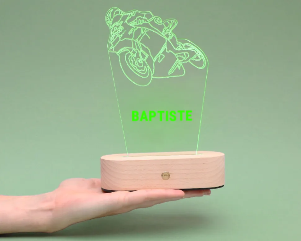 Lampe 3D personnalisée - Moto