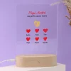 Lampe 3D personnalisée - Papi et ses petits coeurs