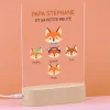 Lampe 3D personnalisée - Papa Renard et sa meute