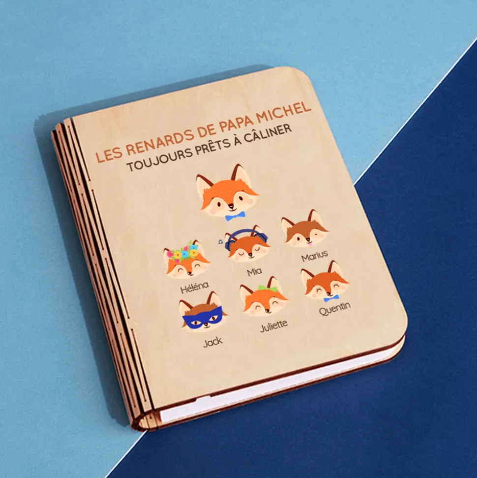 Lampe livre lumineux personnalisable - Papa Renard