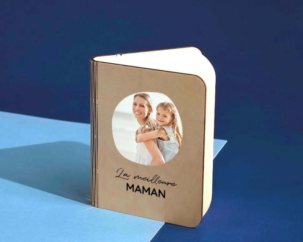 Lampe livre lumineux personnalisable - Prénom Photo