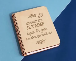 Lampe livre lumineux personnalisé couple - Aujourd'hui je t'aime depuis