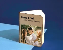 Lampe livre lumineux personnalisé photo - Couverture de livre