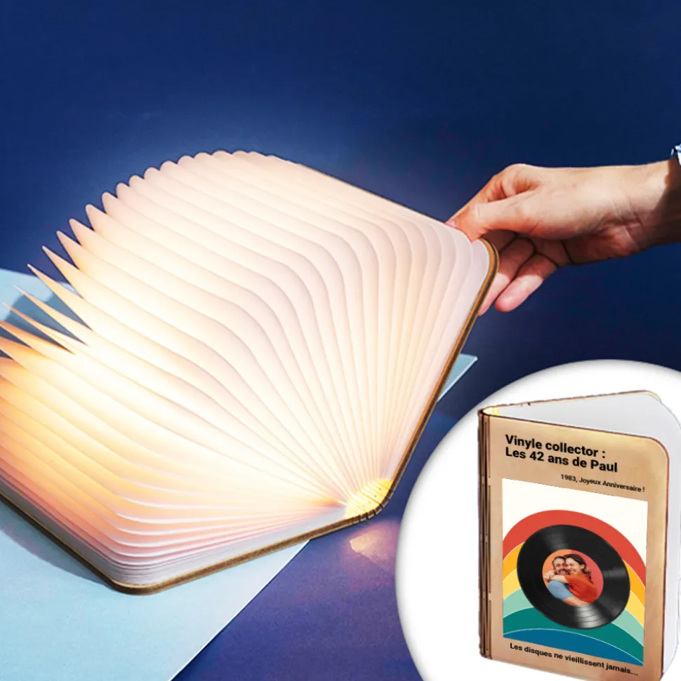 Lampe livre lumineux personnalisé - Retro Vibes