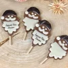 Lot de 4 sucettes Père Noël en chocolat au lait dont 2 personnalisées