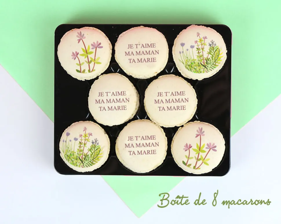 Macarons Personnalisables - Collection Fleurie