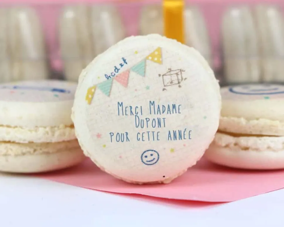 Macarons Personnalisables - Merci Maîtresse, Maître et ATSEM