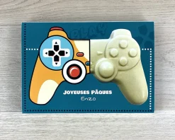 Manette de jeu en chocolat blanc personnalisée