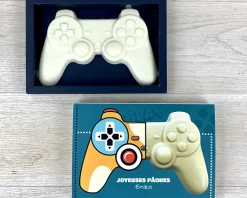 Manette de jeu en chocolat blanc personnalisée