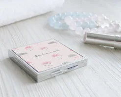 Miroir de sac - Pluie de coeurs