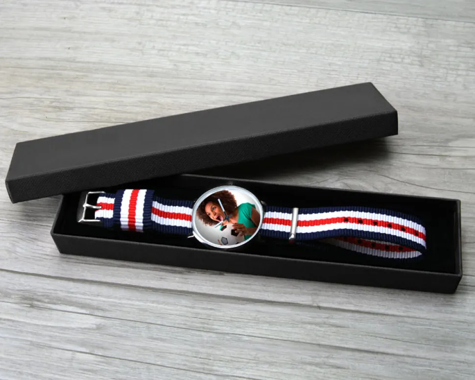 Montre bleu blanc rouge Photo