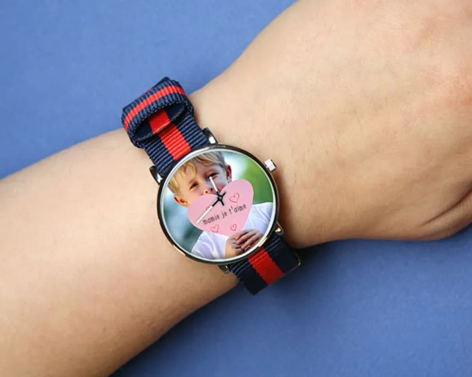 Montre bleu rouge Photo