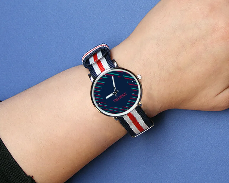 Montre duo Bleu blanc rouge Message