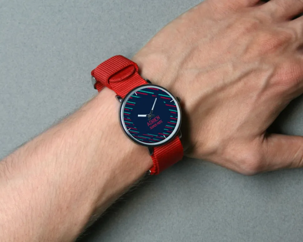 Montre duo Bleu blanc rouge Message