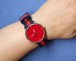 Montre duo Bleu rouge Message