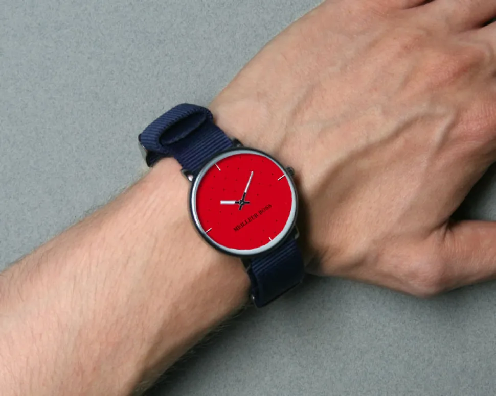Montre duo Bleu rouge Message