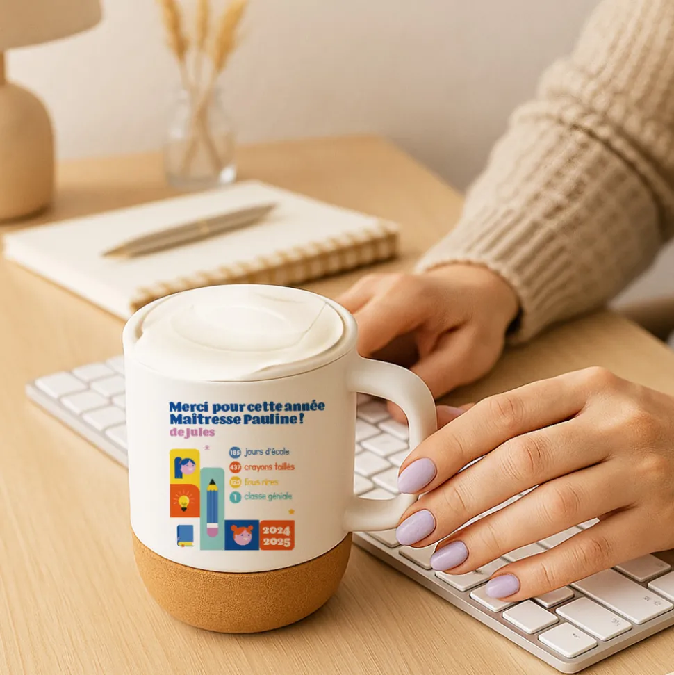 Mug en liège personnalisé - Bilan de l'année