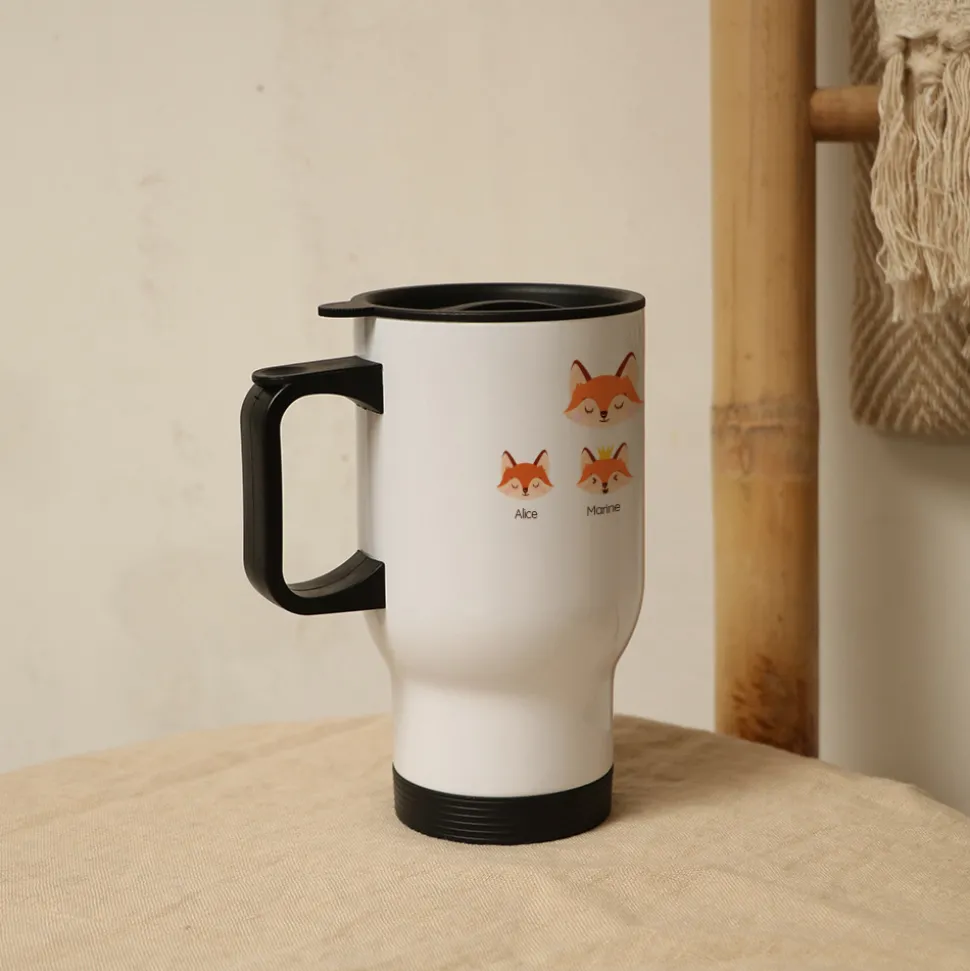 Mug isotherme personnalisé - Maman Renard et sa meute