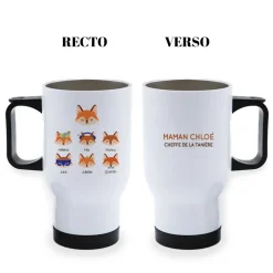 Mug isotherme personnalisé - Maman Renard et sa meute