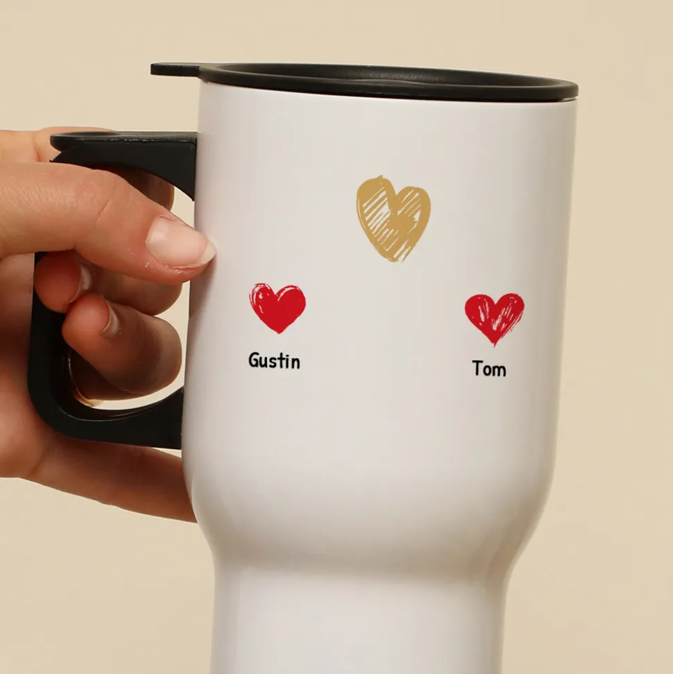Mug isotherme personnalisé - Maman et ses petits coeurs