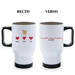 Mug isotherme personnalisé - Maman et ses petits coeurs