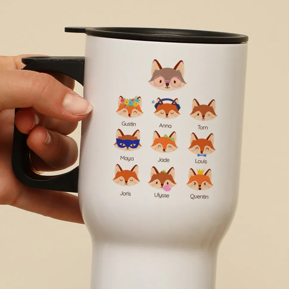 Mug isotherme personnalisé - Mamie Renard et sa meute