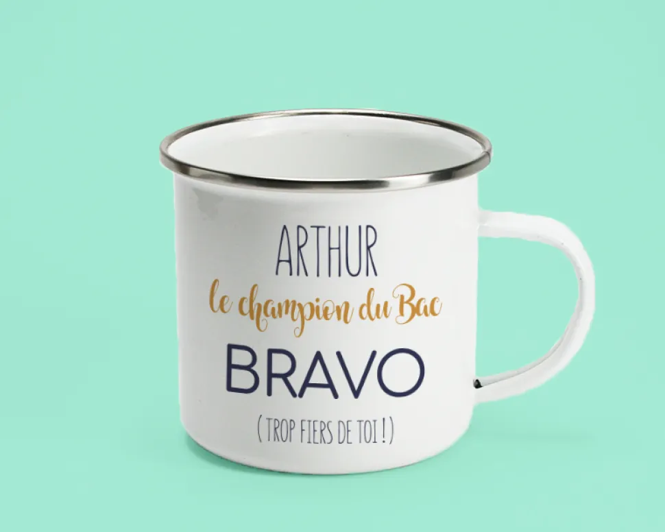 Mug émaillé personnalisé - Diplômé(e)