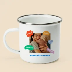 Mug émaillé personnalisé - Eclats de Couleurs