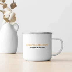 Mug émaillé personnalisé - Famille soleils