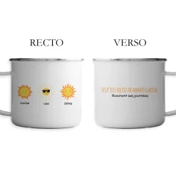 Mug émaillé personnalisé - Famille soleils