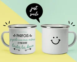 Mug émaillé personnalisé - Message positif