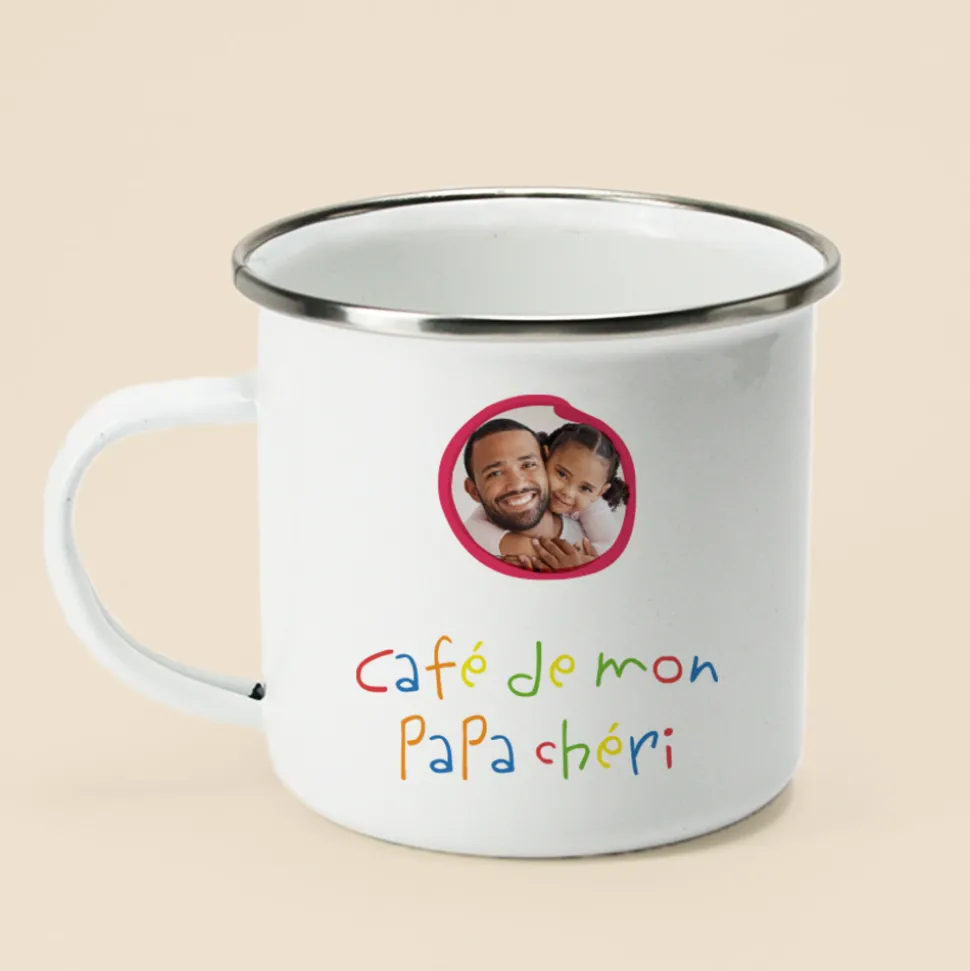 Mug émaillé personnalisé - Mots d'enfants