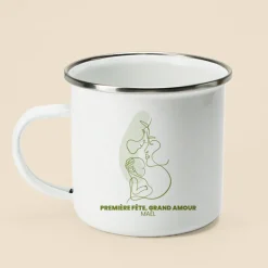 Mug émaillé personnalisé - Naissance d'un lien