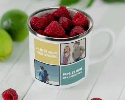 Mug émaillé personnalisé - Photos souvenirs