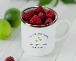 Mug émaillé personnalisé - Remerciements