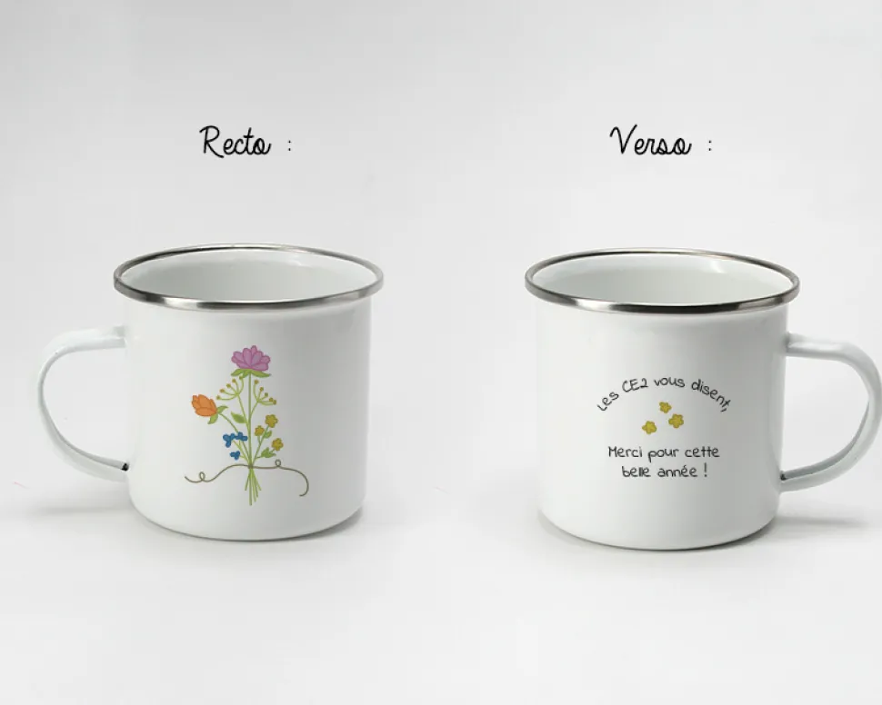 Mug émaillé personnalisé - Remerciements