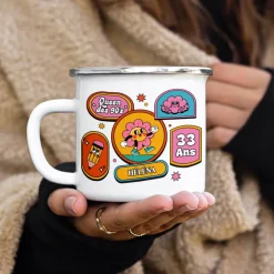 Mug émaillé personnalisé - Stickers Rétro
