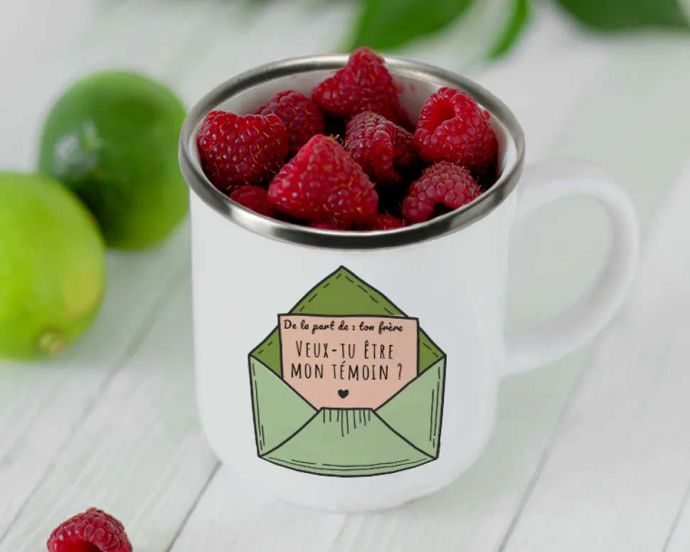 Mug émaillé personnalisé - Veux-tu être ... ?